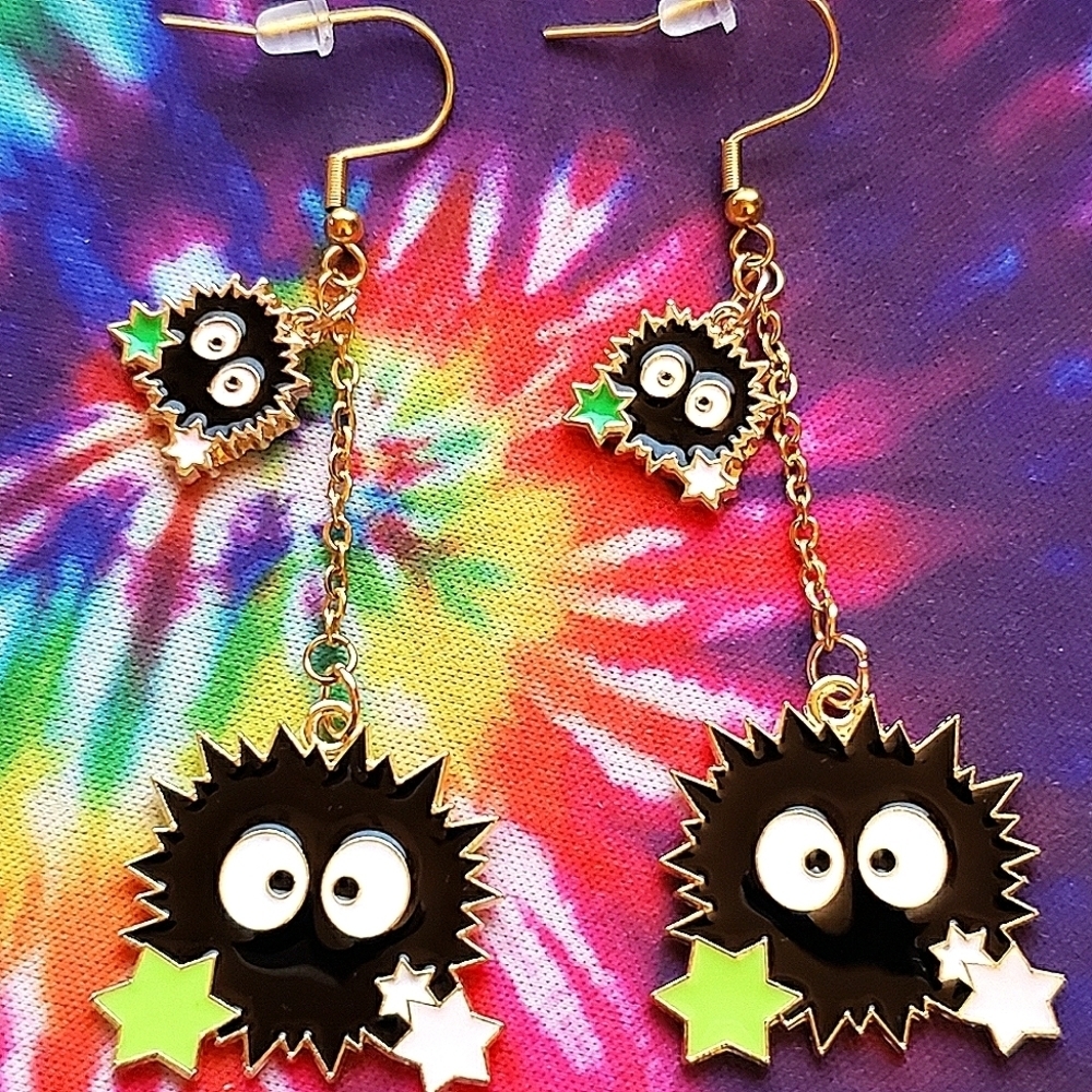 Handmade My Neighbor Totoro Soot sprite Spirited Away Dangle Earrings